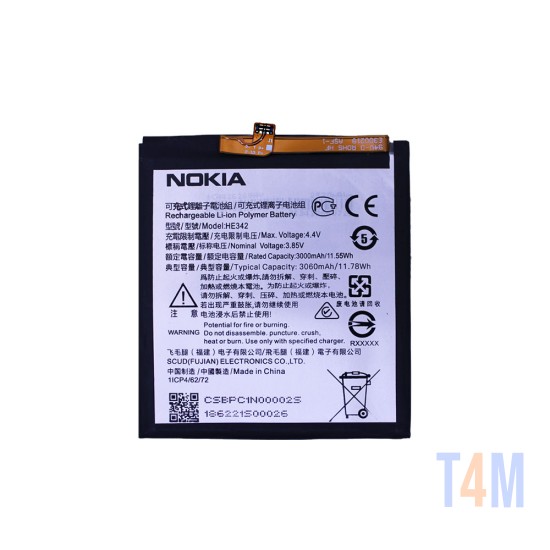Bateria HE342 para Nokia 6.1 Plus/5.1 Plus/TA-1105 DS/X6/Nokia 7.1 3000mAh
